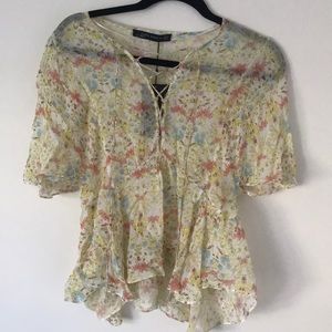 Floral printed sheer top